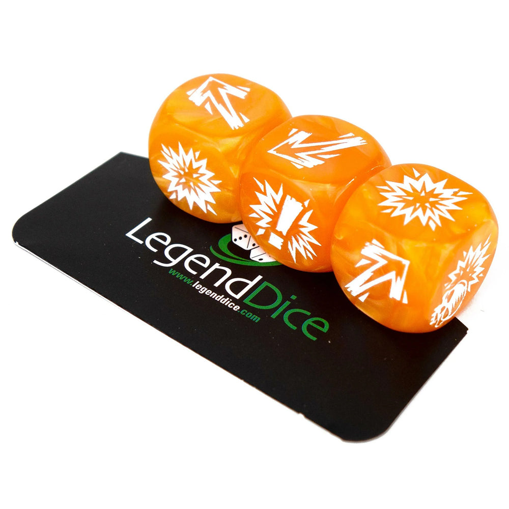 Blocking Dice Set Orange With White Pips