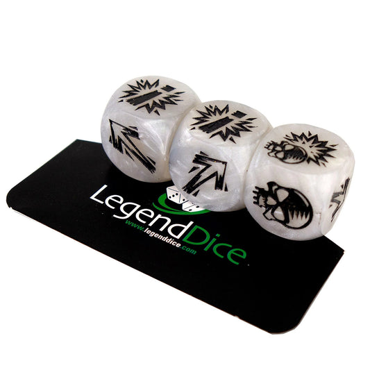 Blocking Dice Set White With Black Pips