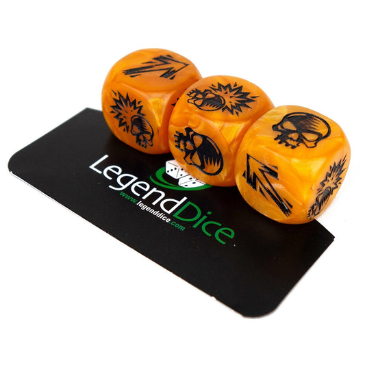 Blocking Dice Set Orange With Black Pips