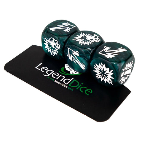 Blocking Dice Set Green With White Pips