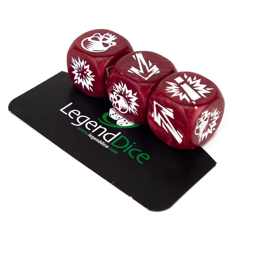 Blocking Dice Set Burgundy With White Pips