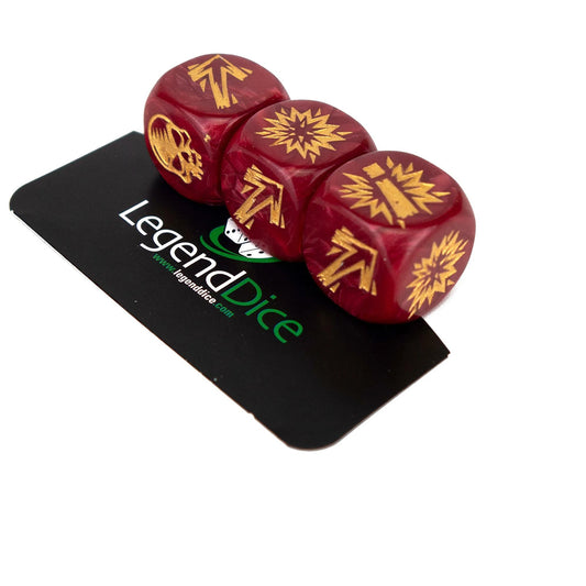 Blocking Dice Set Burgundy With Gold Pips