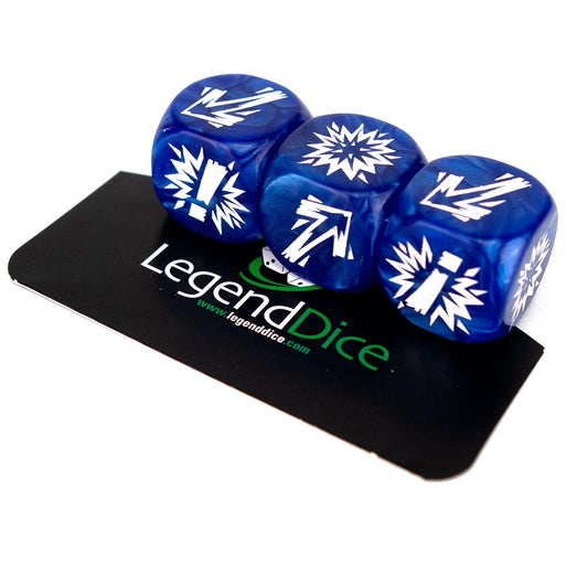 Blocking Dice Set Blue With White Pips