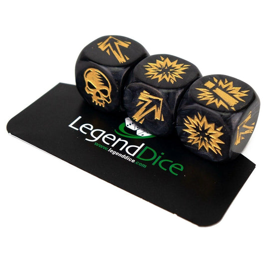 Blocking Dice Set Black With Gol...