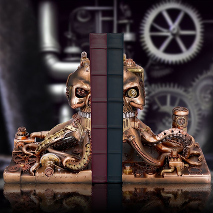 Octonium Bookends. Mechanical octopus bookends from Nemesis Now, hand painted and a great edition to your bookshelf or as a gift for a steampunk fan.