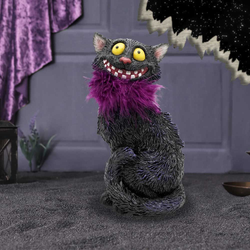 Furgus Black Cat With Purple Feather Boa