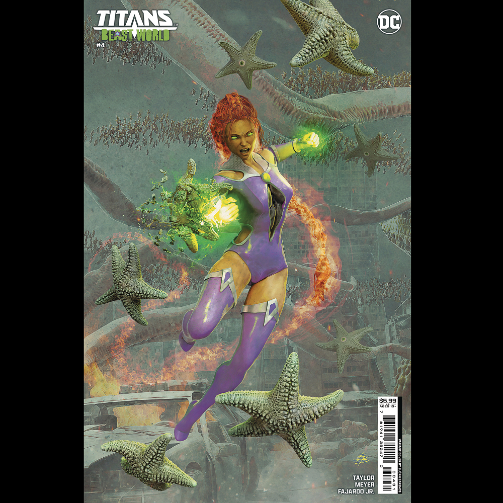 Titans Beast World #4 from DC written by Tom Taylor with art by Lucas Meyer and cover art variant B.