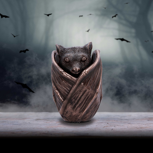 Bat Snuggle Box with a bronze lo...