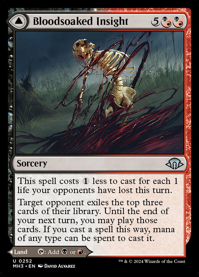 Bloodsoaked Insight // Sanguine Morass MTG Single | MH3 #252