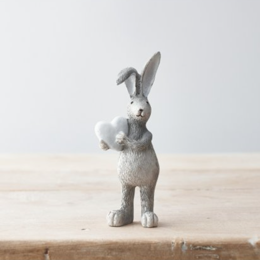 Grey Standing Rabbit With White ...