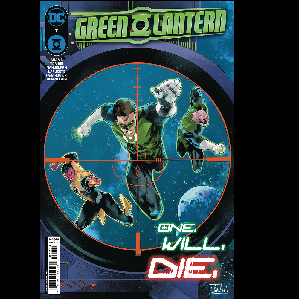 Green Lantern #7 by DC comics written by Jeremy Adams and Peter J Tomasi with art by Dale Eaglesham and David Lafuente and cover art A.