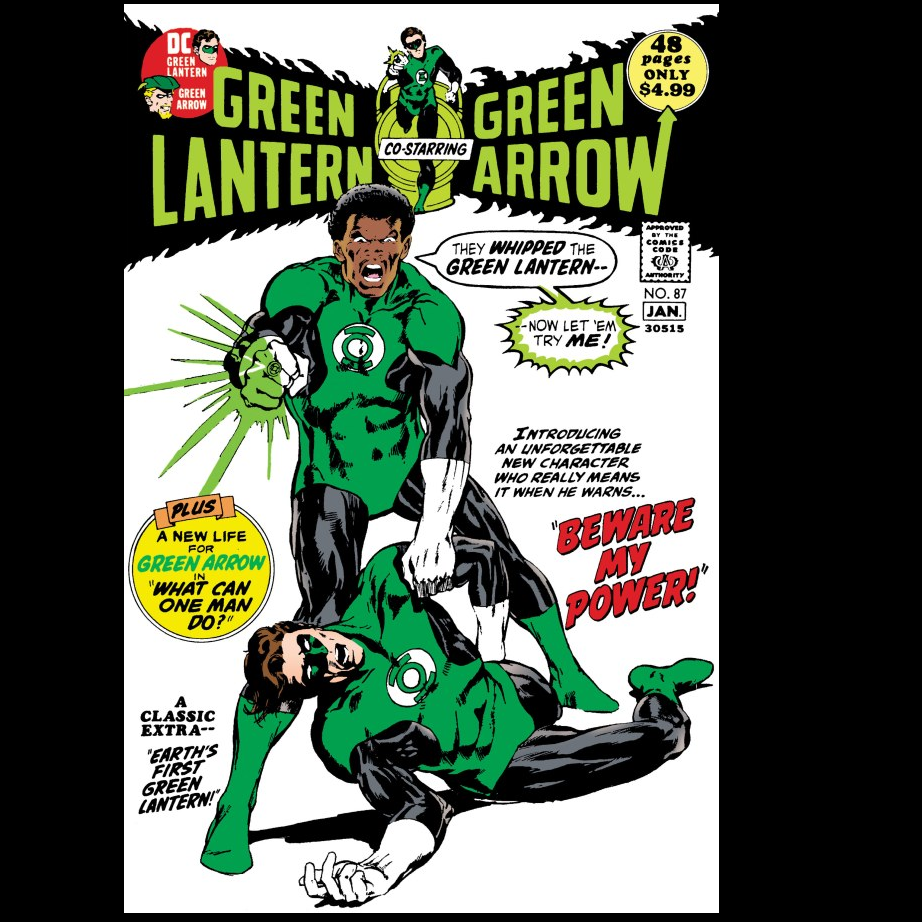 Green Lantern #87 facsimile edition from DC Comics with foil variant cover C. Written by Dennis O'Neil with art by Neal Adams.