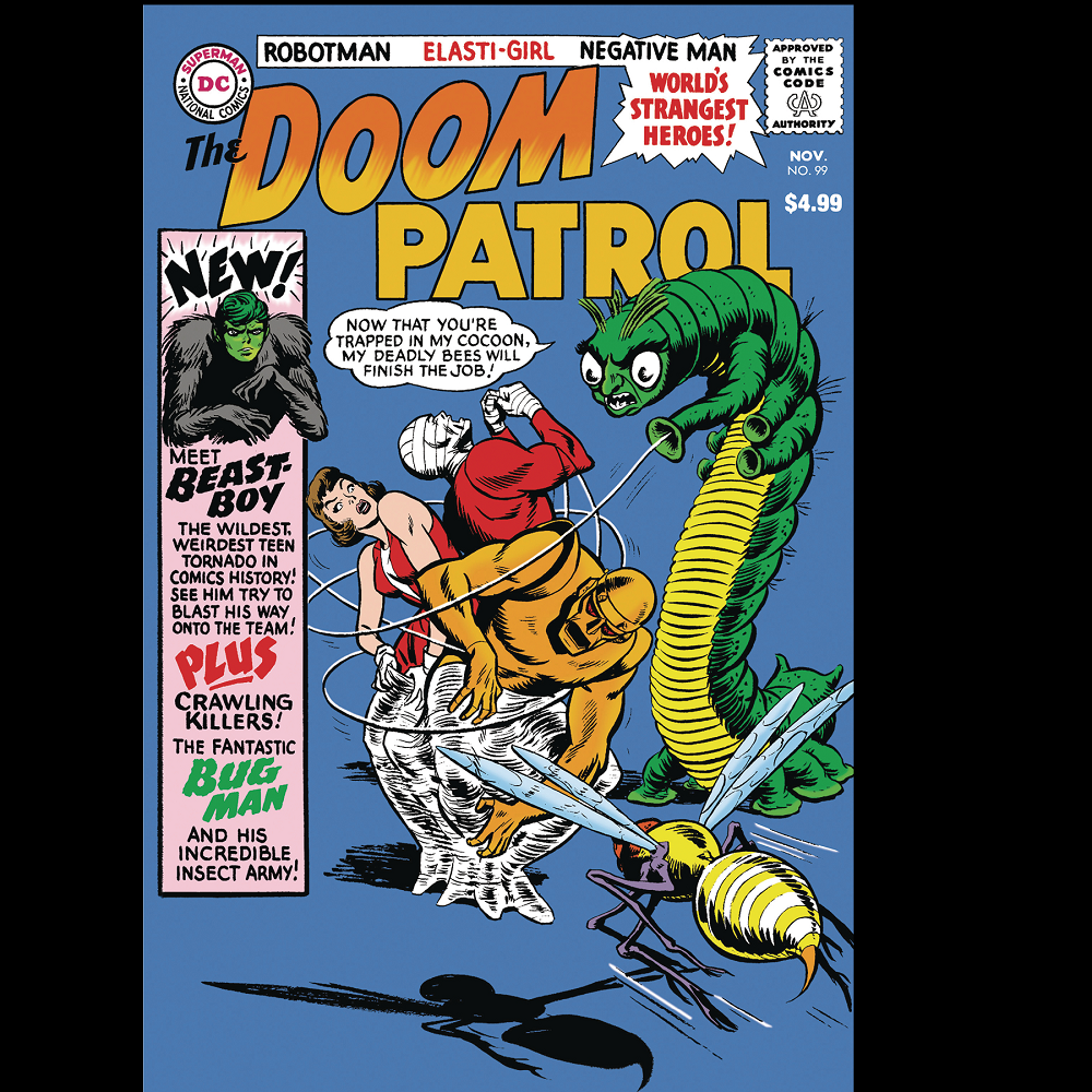 Doom Patrol #99 Facsimile Edition from DC by Arnold Drake with art by Bob Brown. See how Garfield Logan encountered the Doom Patrol and shows off his powers, it also contains The Deadly Sting Of The Bug Man.