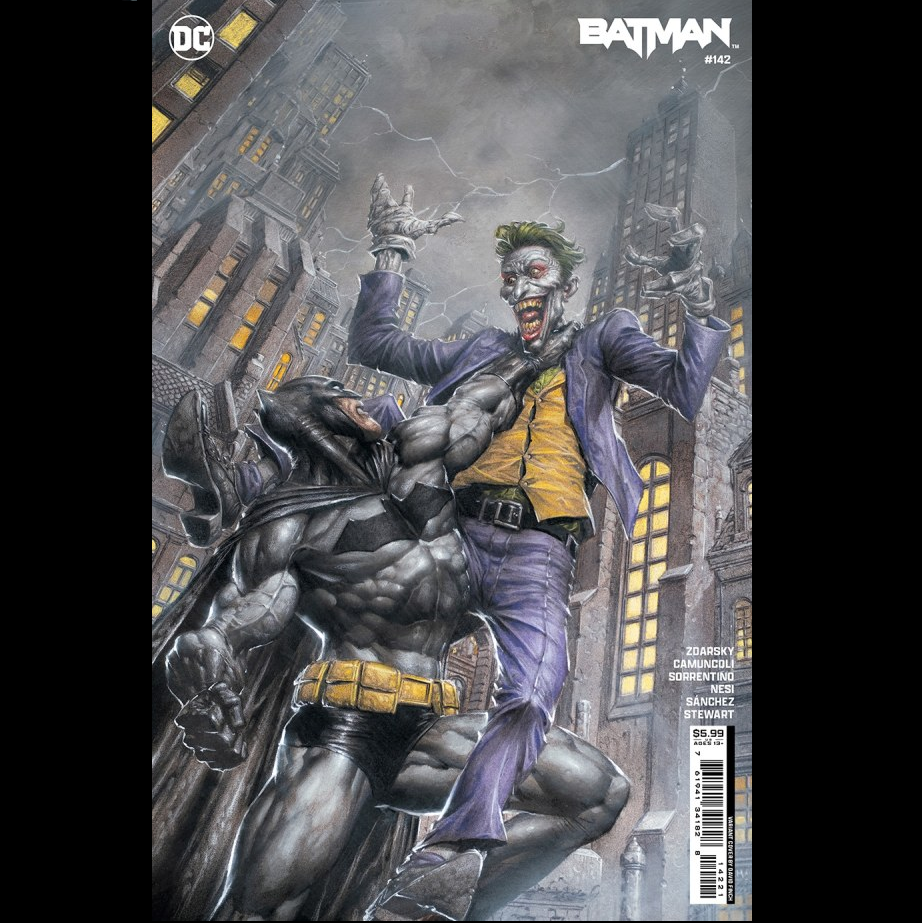 Batman #142 from DC written by Chip Zdarsky with art by Andrea Sorrentino and variant cover art B. 