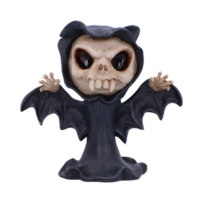  Vamp Bat Reaper Figurine from Nemesis Now. a skeleton bat with its arms up and wearing a black cloak