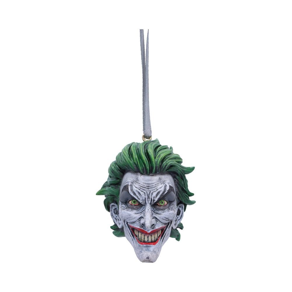 Nemesis Now The Joker Hanging Ornament. Hand painted and made of polyresin, this piece captures the Joker's mysterious and playful persona.