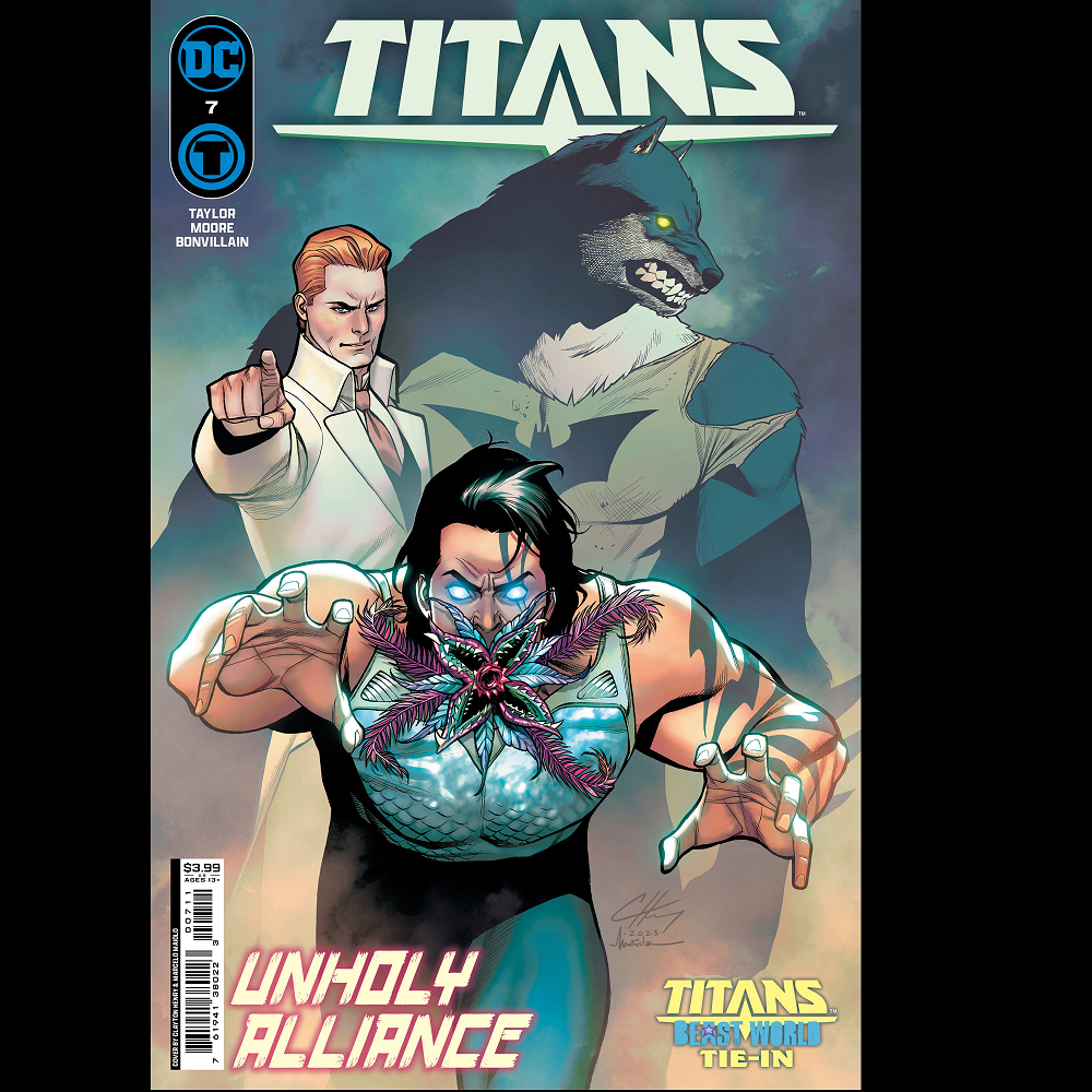 Titans Beast #7 World Tie In from DC written by Tom Taylor with art by Travis Moore and cover art A. Royal Blood Part Two. 