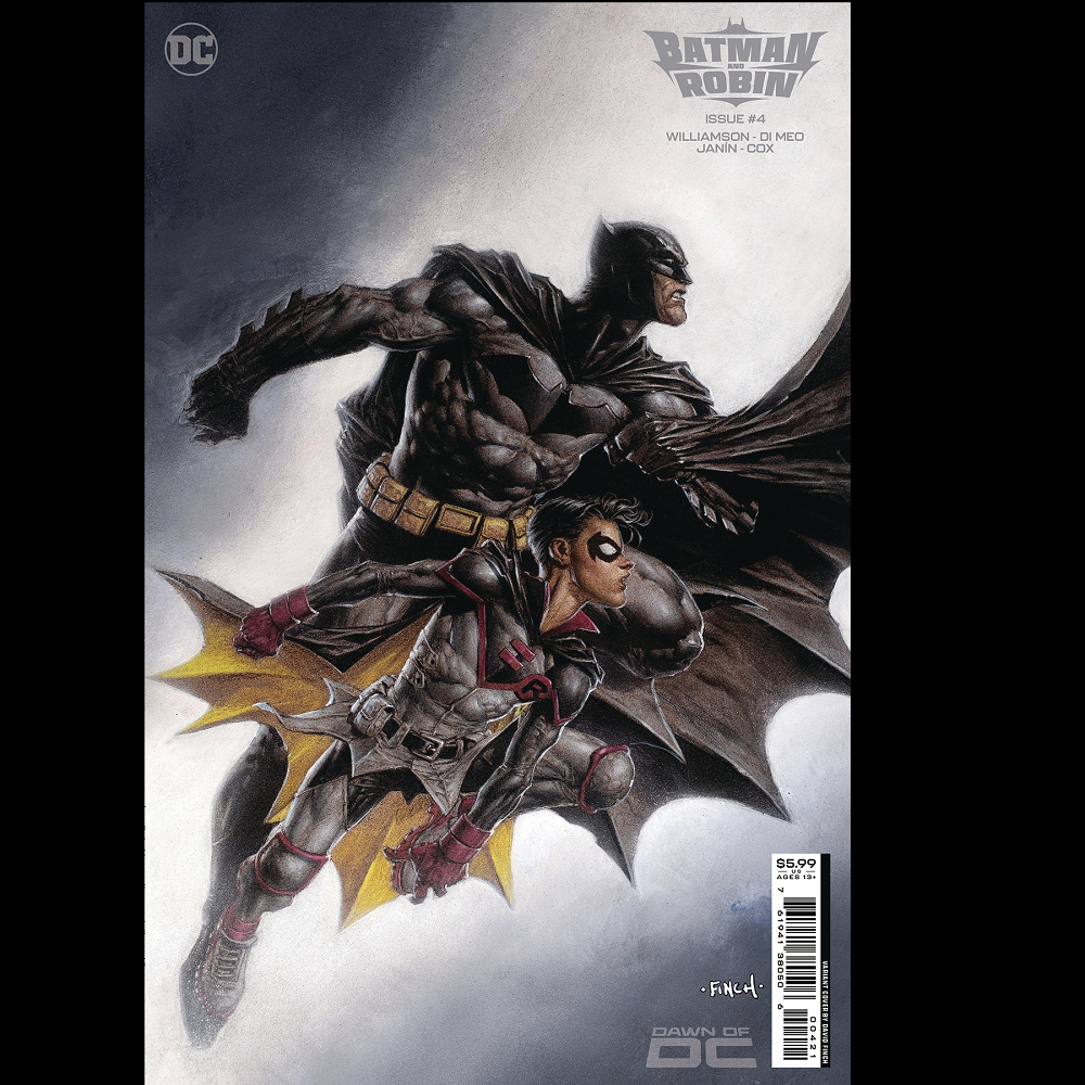 Batman And Robin #4 from DC written by Joshua Williamson with art by Simone Di Meo and variant cover B