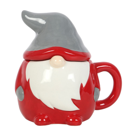 Red & Grey Gonk Lidded Mug. ...