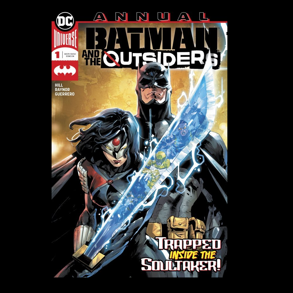 Batman and the Outsiders Annual #1 from DC comics by Bryan Hill with art by Max Raynor. The soul of Katana’s husband, Maseo, is experiencing great unrest within her sword! The Outsiders must find a way to relieve him, or else the blade itself may shatter, unleashing not only Maseo but whatever unknown spirits and sorcery are trapped with him in the Pandora’s box of Katana’s blade 