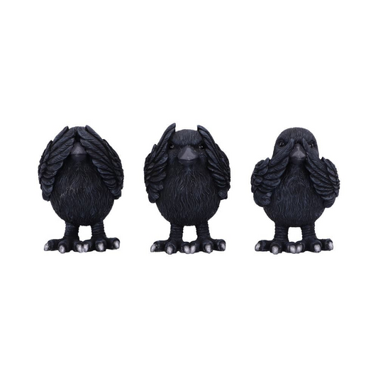 Three Wise Ravens Figurines from...