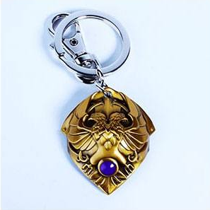 Warhammer 40k Gold Custodian Shoulder Plate Metal Keyring a great gift for a Warhammer and Custodes fan.