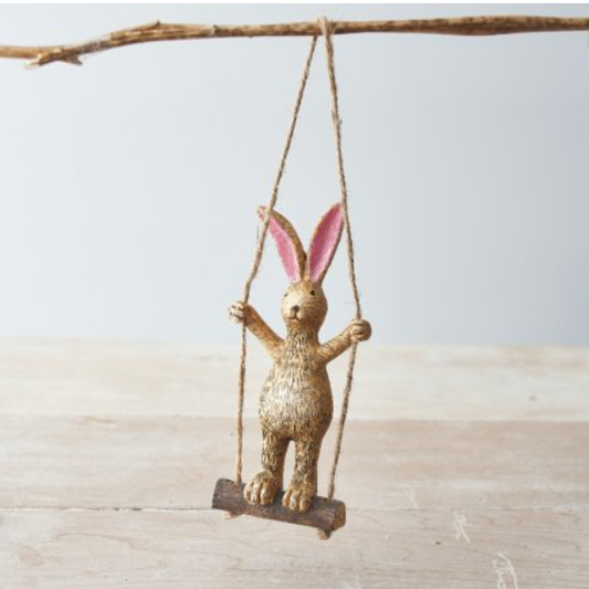 Standing Rabbit On A Swing. An a...