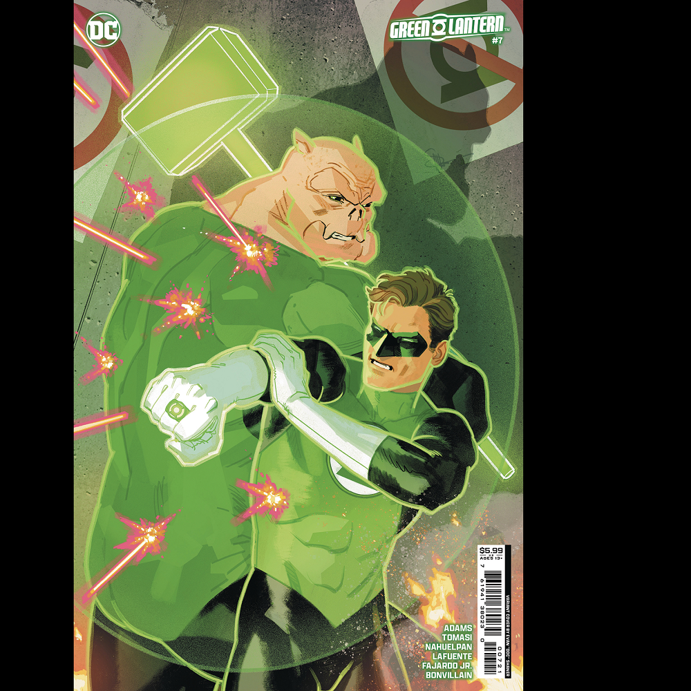 Green Lantern #7 by DC comics written by Jeremy Adams and Peter J Tomasi with art by Dale Eaglesham and David Lafuente and cover art B by Evan Doc Shaner.