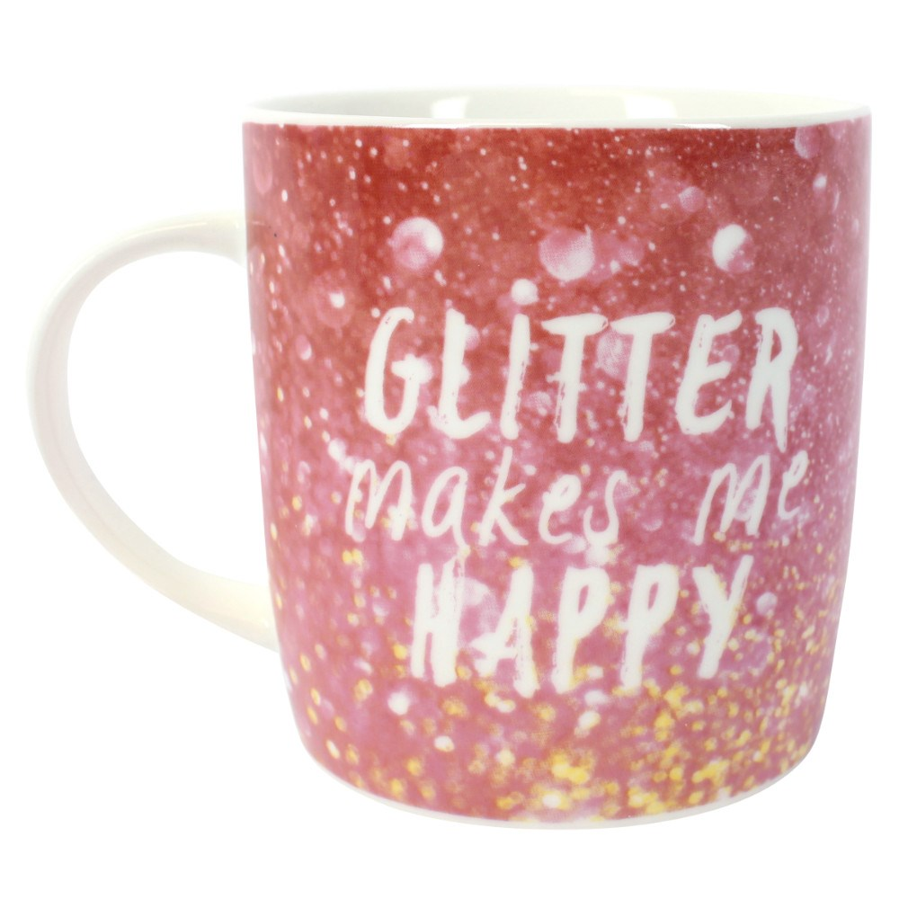 Add a touch of whimsy to your morning routine with the Glitter Makes Me Happy mug! This playful mug is sure to bring a smile to your face every time you use it. Cheers to happiness