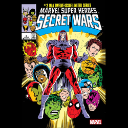 Marvel Super Heroes Secret Wars #2 from Marvel Comics foil cover variant written by Jim Shooter with art by Mike Zack.