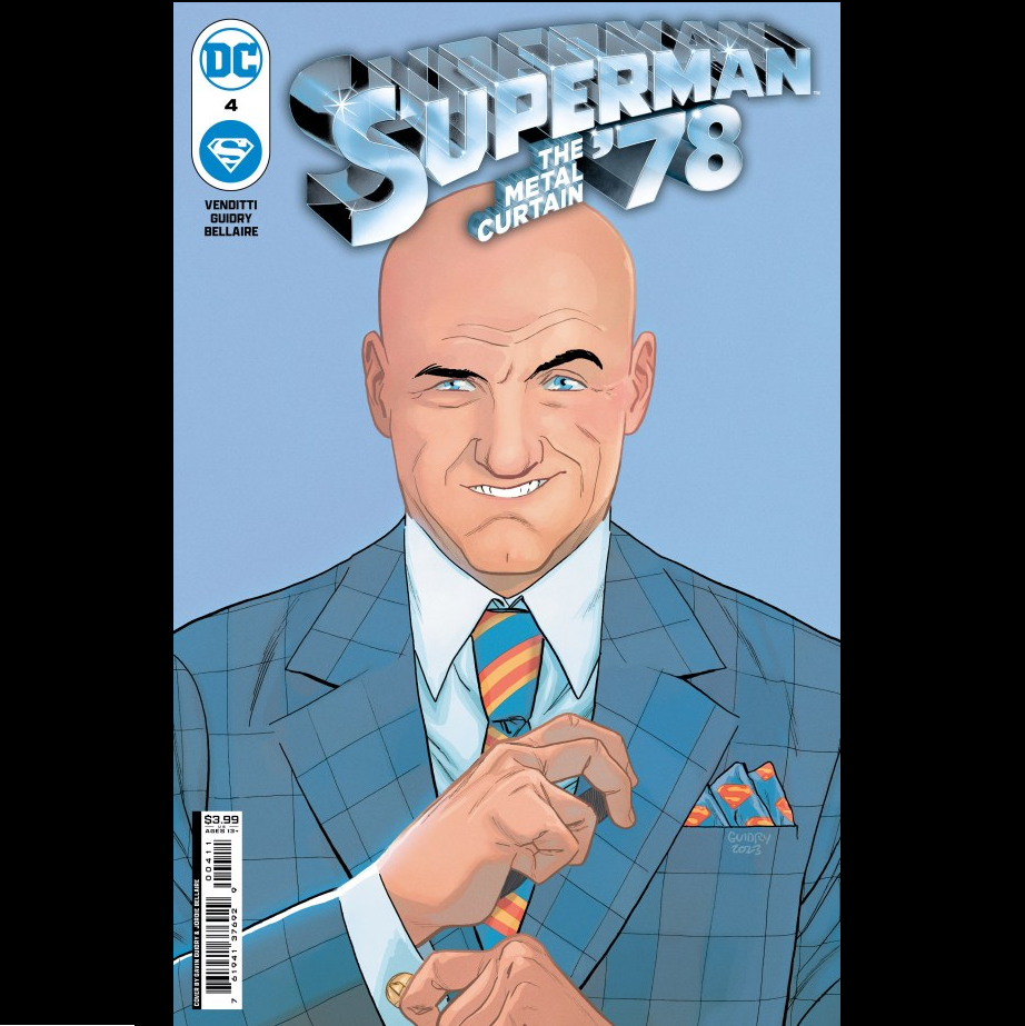 Superman '78: The Metal Curtain #4 by DC comics written by Robert Venditti with art by Gavon Guidry with cover art variant A. Metallo declares war against Superman. These two men of steel will duke it out in the nation’s capital, and only one can be declared the winner!&nbsp;