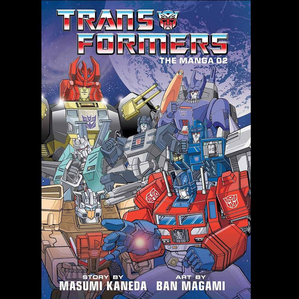 Transformers The Manga 02 a hardback book of classic stories from the Generation 1 era of Transformers. The Autobots seek peace and coexistence, while the Decepticons seek power and control which leads to a brutal civil war