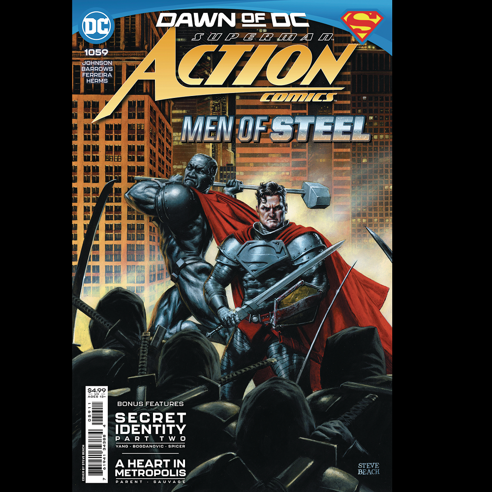 Action Comics #1059 Dawn Of DC from DC written by Phillip Kennedy Johnson, Gene Luen Yang, Dan Parent, art by Rafa Sandoval, Viktor Bogdanovic, Marguerite Sauvage and cover art A by Steve Beach. 