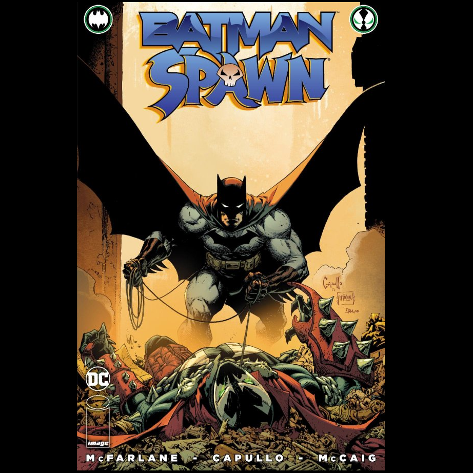 Batman Spawn #1 One Shot from DC by Todd McFarlane with art by Greg Capullo. Two dark heroes, cursed by tragedy, find their paths again crossing but not by choice.   