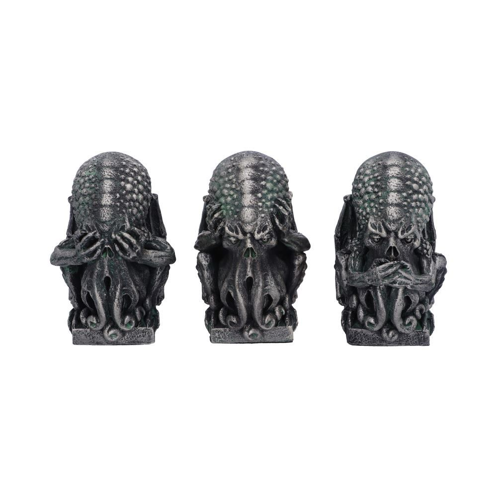 Discover the Three Wise Cthulhu from Nemesis Now. This hand painted trio of figurines portray Confucius' "See No Evil, Hear No Evil, Speak No Evil"