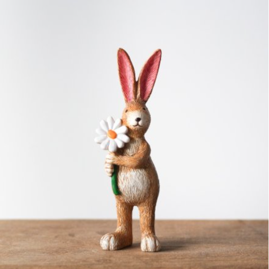 Cute standing rabbit figurine wi...