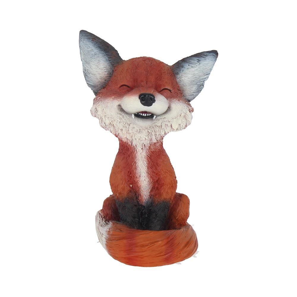 Count Foxy from Nemesis Now is an adorably cute vampire fox figurine in classic red, black and white fox colours with a big smile and little white fangs. Sitting on his hindquarters with his bushy tail curved around him making a wonderful gift for a friend or as an addition to your own ornament collection.