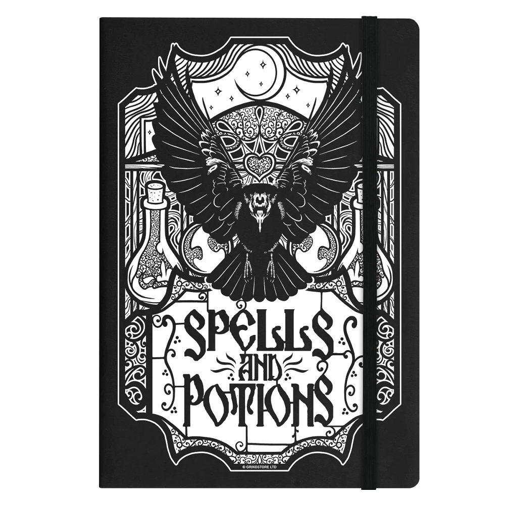 Spells & Potions Black A5 Hard Cover Notebook