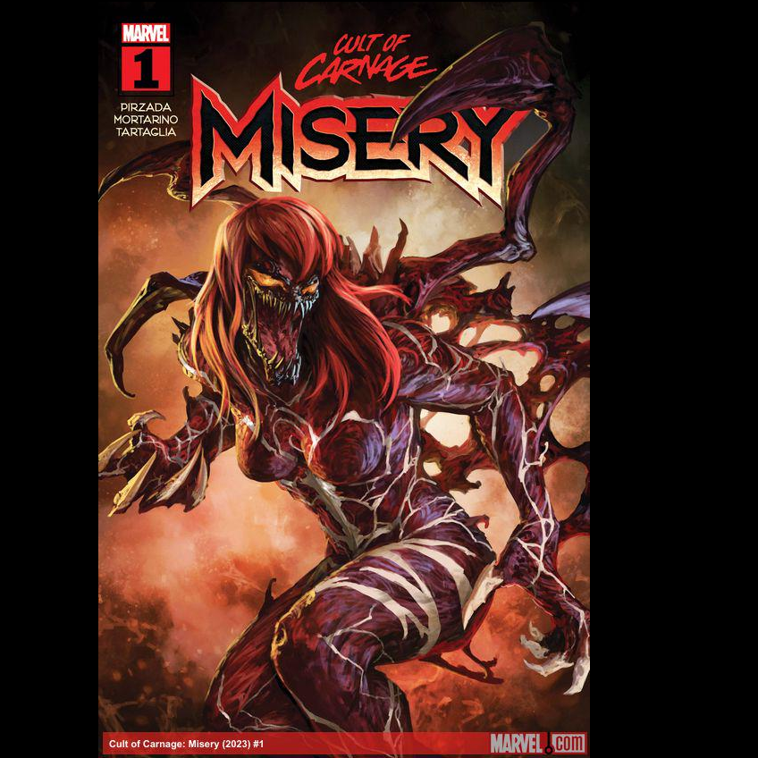 Cult Of Carnage Misery #1 from Marvel Comics written by Sabir Pirzada with cover by Skan Srisuwan.