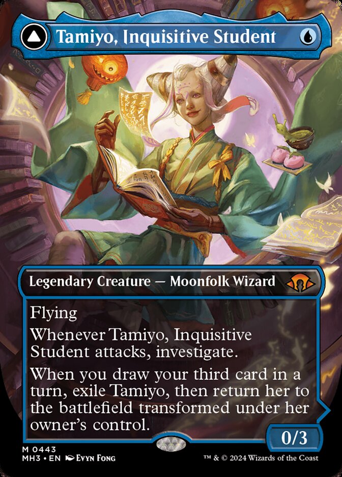 Tamiyo, Inquisitive Student // Tamiyo, Seasoned Scholar Borderless MTG Single | MH3 #443