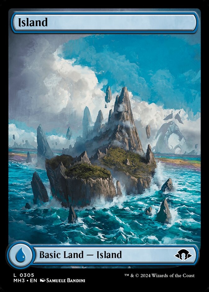 Basic Island Full Art MTG Single | MH3 #305