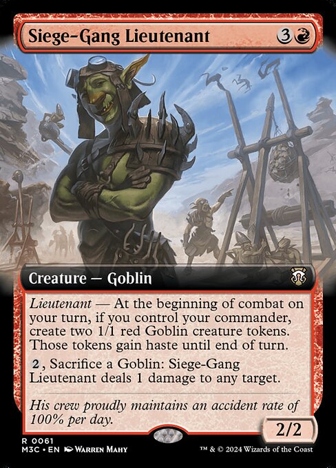 Siege-Gang Lieutenant Extended Art MTG Single | M3C Commander #061