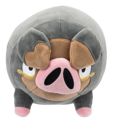 A 12" Lechonk Pokémon plush making a great gift for a fan of the normal, hog Pokémon. Lechonk was introduced in generation nine and uses its sense of smell to find and eat only the most fragrant wild grasses and berries.