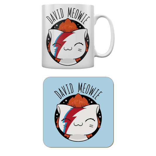 David Meowie Mug & Coaster S...