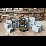 Crates Set by Crooked Dice containing 10 wooden crate miniatures to decorate your gaming table, add to your diorama, or as scatter for your RPG. Sculpted by Iain Colwell, cast in resin and provided unpainted.      