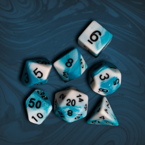 Wizard 7 polyhedral dice set. Bl...