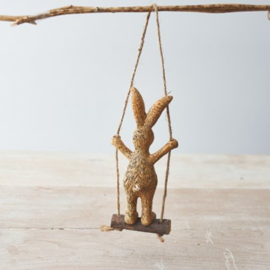 Standing Rabbit On A Swing. An a...