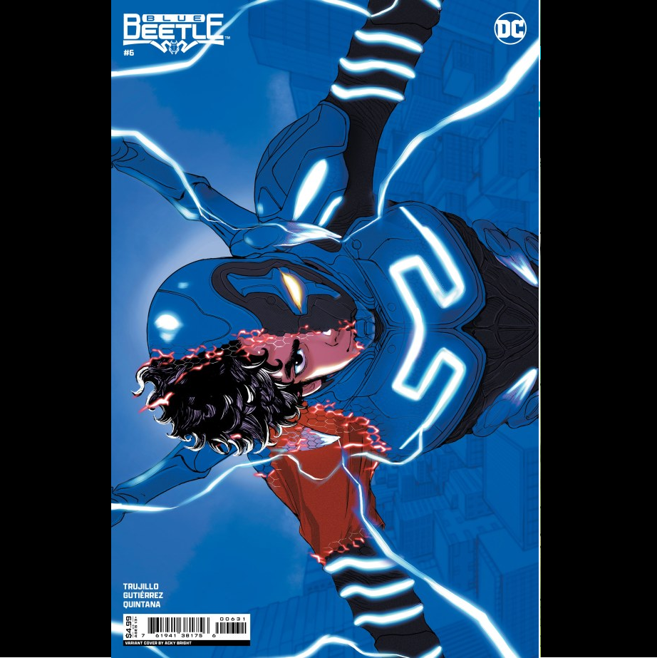 Blue Beetle #6 from DC with cover art B written by Josh Trujillo and art by Adrian Gutierrez.