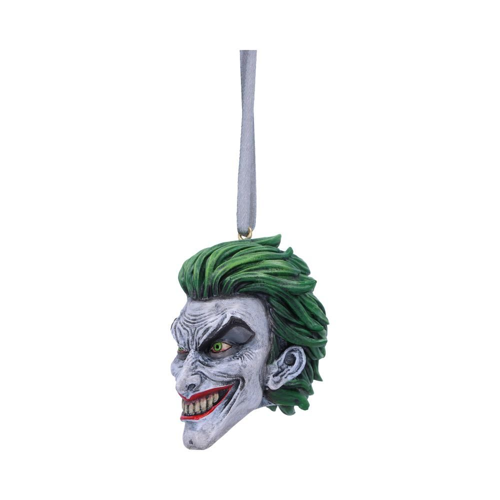 Nemesis Now The Joker Hanging Ornament. Hand painted and made of polyresin, this piece captures the Joker's mysterious and playful persona.