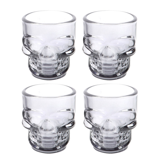 A set of four glass shot glasses...